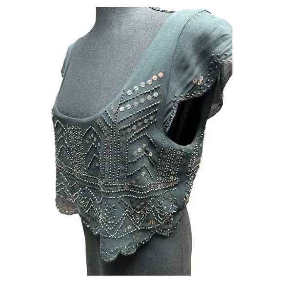 American Eagle Outfitters Gray Sequin Party Dress Size Medium - Picture 2 of 10